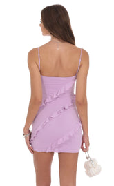 Ruffle Mini Dress in Lilac